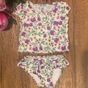Toddler Flower Ruffle Swim Two-Piece 6-12M